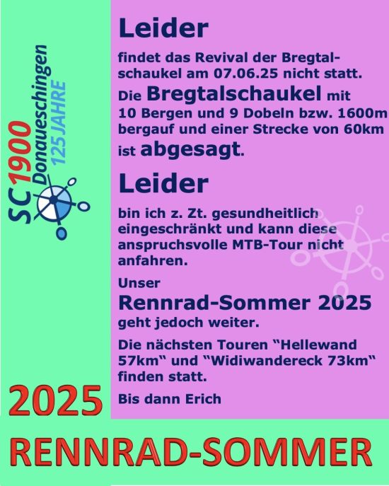 Bregtalschaukel-25 Absage